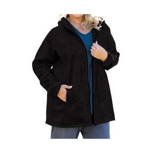 NEW ON THE PLUS SIDE lyddie hooded zip up fleece jacket - plus size in gray and